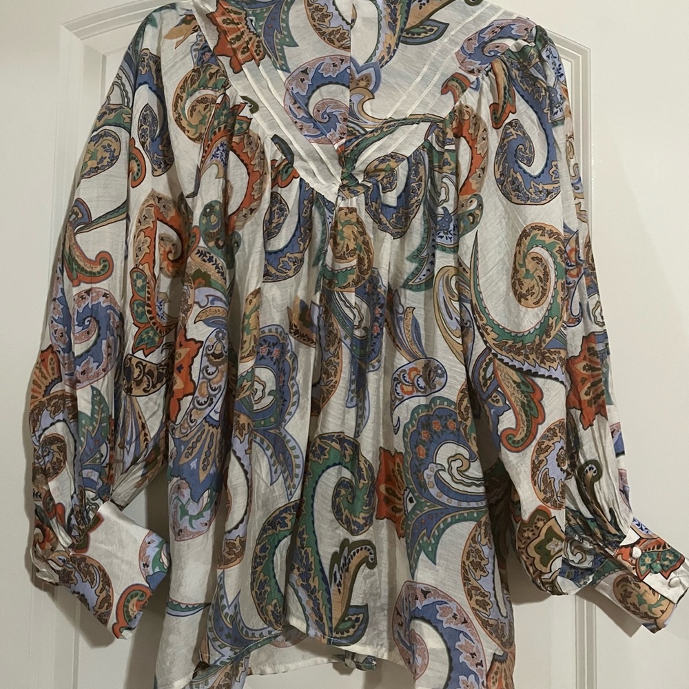 ee:some Paisley Print Blouse - Multicolor. NEW. Small. Boho Lightweight Comfy - Picture 4 of 7